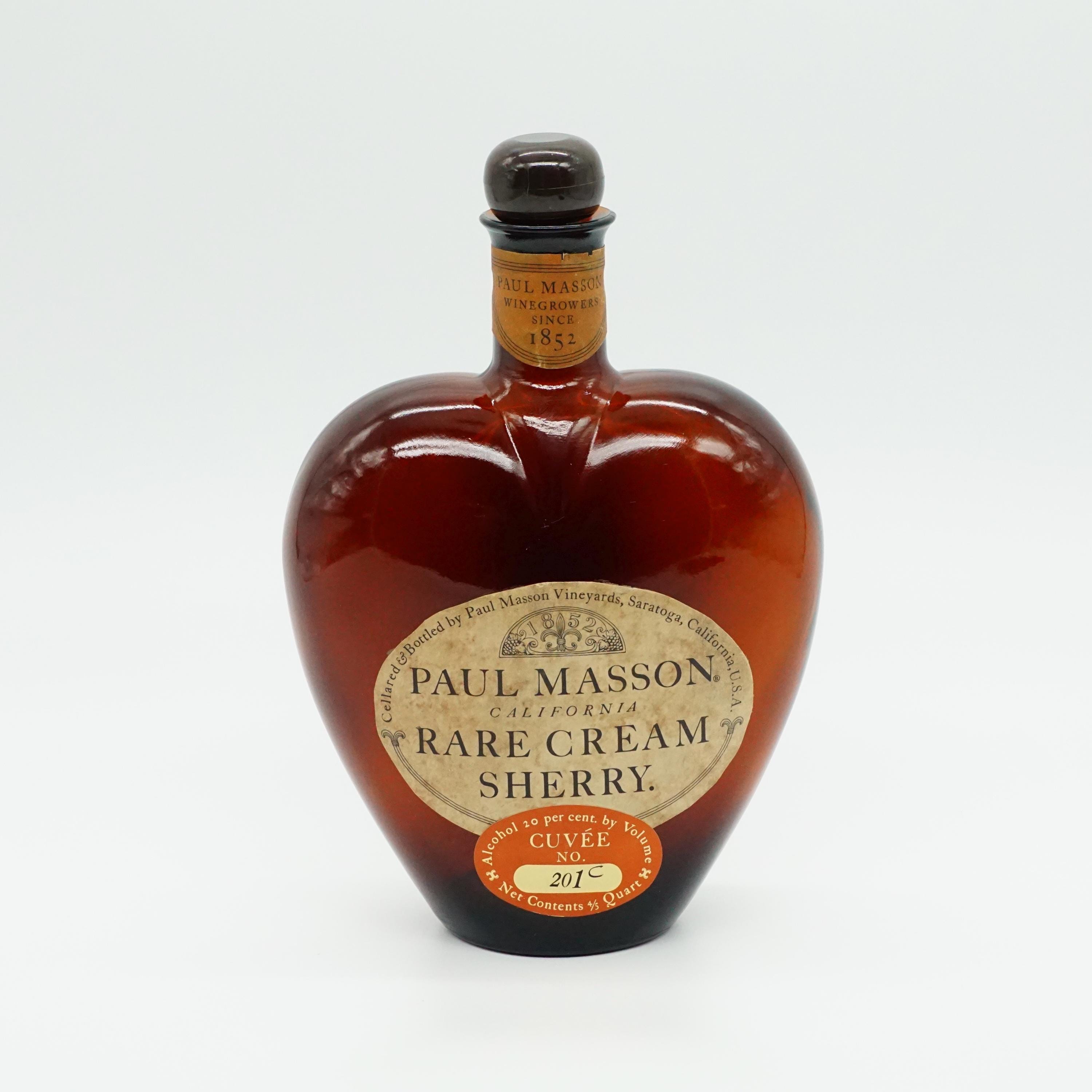 Vintage Paul Masson Rare Cream Sherry Bottle Cuvee 201C Decanter 