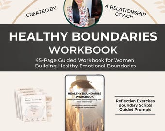 Healthy Boundaries Workbook for Women | Stop People Pleasing | Boundary Setting Worksheets | Toxic Relationship Healing Journal
