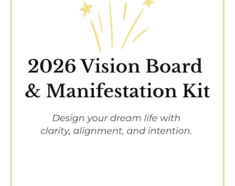 2026 Vision Board and Manifestation Kit | Printable Workbook (Digital Download) | Goal Setting Planner