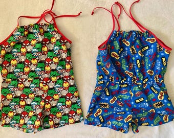 Marvel/Comic/superhjälte-sparkdräkt/body Barnstorlekar 2T, 3T, 4/5, 6/7, 8/9, 10, 11/12
