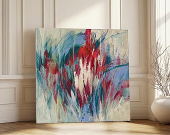 Original Abstract Painting, Contemporary Expressionist Canvas, Colorful Abstract Artwork