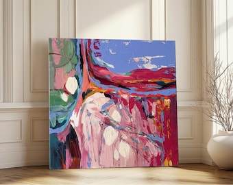 Original Abstract Painting, Contemporary Expressionist Canvas, Colorful Abstract Artwork