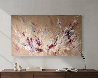 Large Original Abstract Painting, Neutral Wall Art, Modern Expressionist Canvas, Bold Textured Artwork