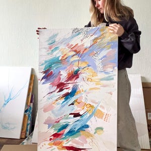Pintura abstracta "Armonía Salvaje", obra de arte original sobre lienzo a color (120 x 70 cm) imagen 20
