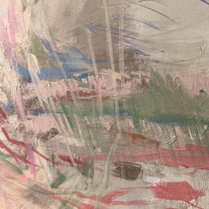 Original Abstract Acrylic Painting, Neutral Pink Red Textured Canvas (31.5 x 47.2 in) image 13