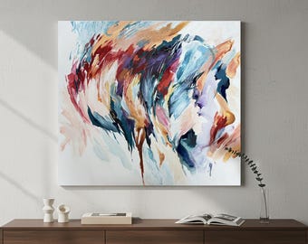 Minimalist Abstract Painting | Soft Color Flow, Modern Decor (27"x31")
