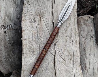 Hand Forged Viking Spear Inspired by Norse History | 5160 High Carbon Steel Blade | Rosewood Handle Decorative Display Piece | Gift for Him