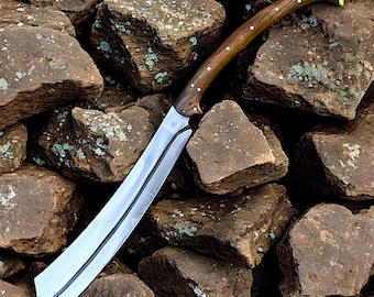 Handgesmeed machetezwaard | Lemmet van koolstofstaal met volledige tang en schede | Aangepast gegraveerd zwaard | Verzamelaarscadeau voor vriend en bruidegom