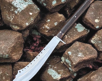 Machete Kukri in stile vichingo forgiato a mano / Lama in acciaio al carbonio 5160 da 76 cm con fodero in pelle / Oggetto decorativo da collezione / Regalo personalizzato per lui