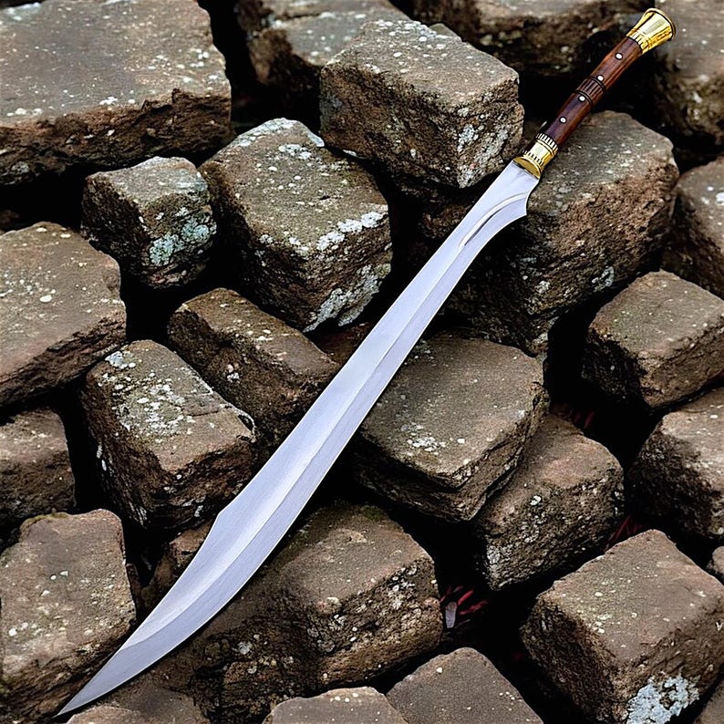 Hand Forged Scimitar Sword | Carbon Steel Curved Blade With Sheath ...