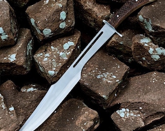 Hand Forged Viking Style Machete | 21 Inch High Carbon Steel Blade with Sheath | Rosewood Handle | Decorative Collectible Display Gift