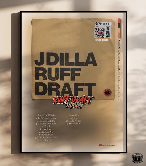 J Dilla Ruff Draft Album Cover Poster | Hip-hop Wall Art Print