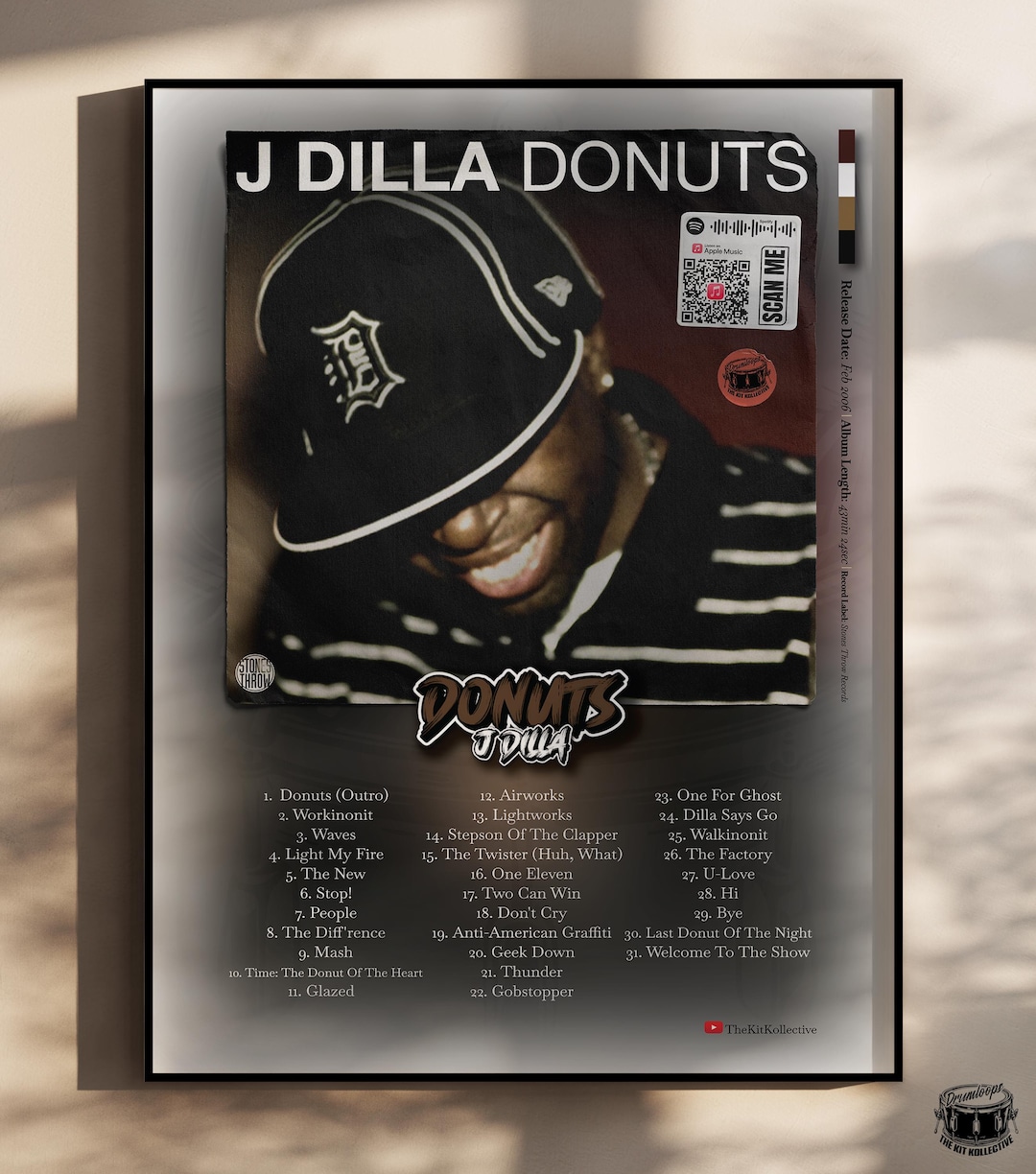 J Dilla Donuts Album Cover Poster | Classic Hip-hop Wall Art
