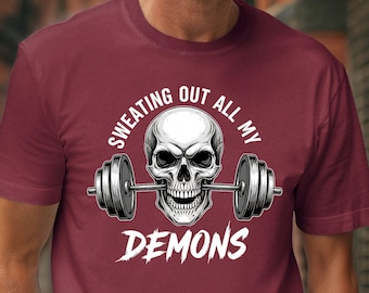 Gym Skull PNG | Sweating Demons, Fitness Motivation (Digital Download)