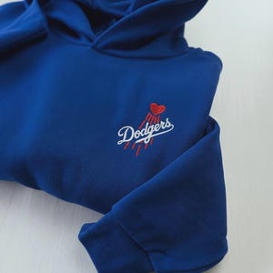 Embroidered LA Baseball Hoodie | Custom Fanwear