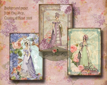 JANE AUSTIN Tags Digital Atc Aceo Collage Sheet Download and Print Paper Crafts Card 546a