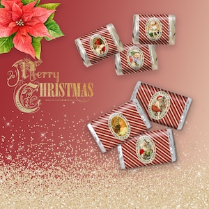 Christmas Candy Bar Wrapper Christmas Candy Wrapper Hershey Miniature Candy Bar Wrapper Hershey Nugget Printable Instant Download Santa