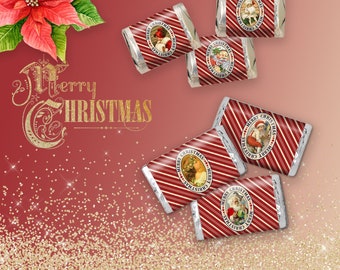 Christmas Candy Bar Wrapper Christmas Candy Wrapper Hershey Miniature Candy Bar Wrapper Hershey Nugget Printable Instant Download Santa