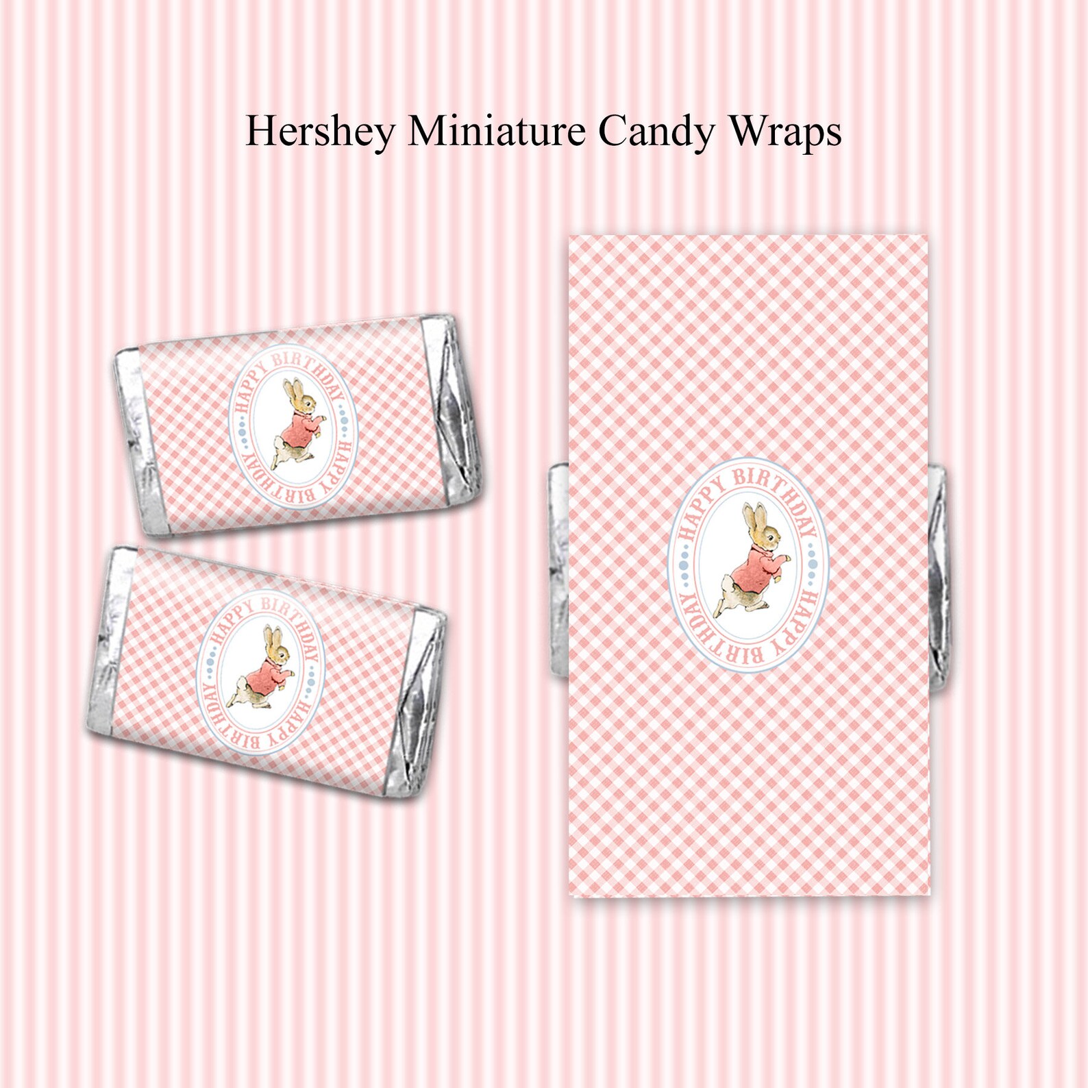 BIRTHDAY PETER RABBIT Candy Bar Wrapper Party Hershey Miniature ...