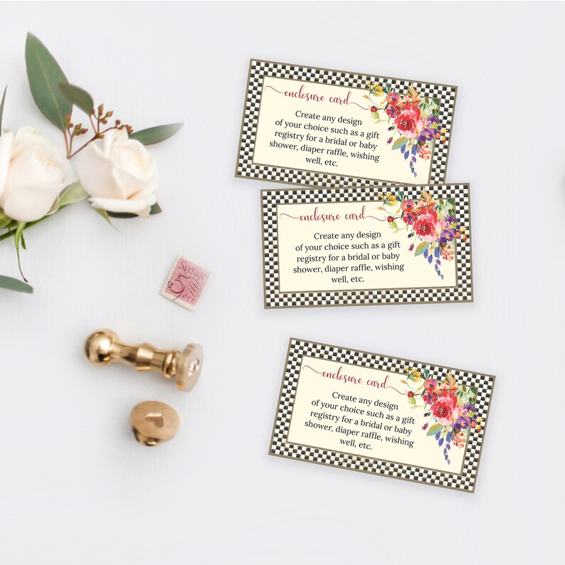 Bridal Shower Gift Registry Cards Printable Gift Registry Etsy