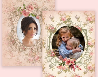 Victorian Shabby Chic vintage photo digital frames png clip art ATC ACEO printable sheet digital collage sheet instant download 507