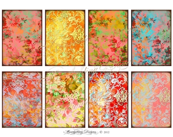 LUMINESCENCE BACKGROUND Tags DIGITAL Atc Aceo Collage Sheet Download and Print Paper Crafts Card 513a