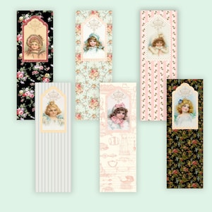 Victorian Children, Little Girls, Digital Collage, Instant Download, Paper Crafts, Printable, Gift Tags, Scrapbooking, ATC, Bookmarks 514t