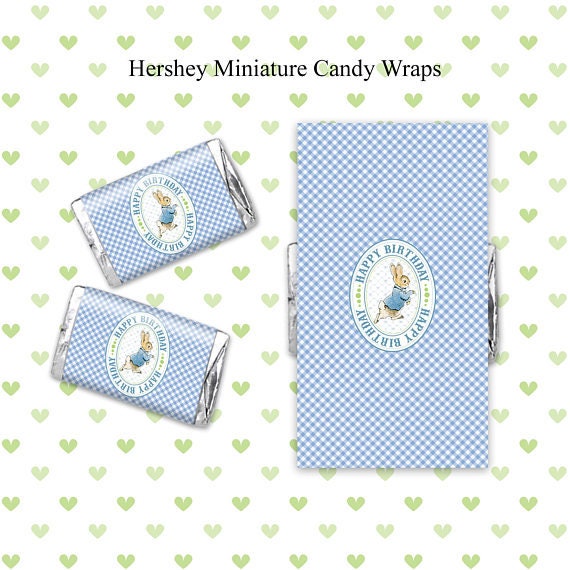 BIRTHDAY PETER RABBIT Candy Bar Wrapper Party Hershey - Etsy