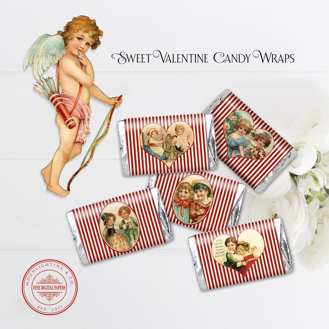 VALENTINE CANDY BAR Wrapper Hershey Miniature Chocolate Printable Label ...