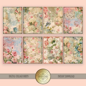 ATC Victorian Shabby Chic vintage printable collage sheet labels hang tag clip art Scrapbooking Digital Cards Printable Download Tags 512a