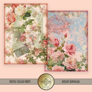 Victorian Shabby Chic vintage printable collage sheet clip art Scrapbooking Digital Cards Printable Download Tags 512a