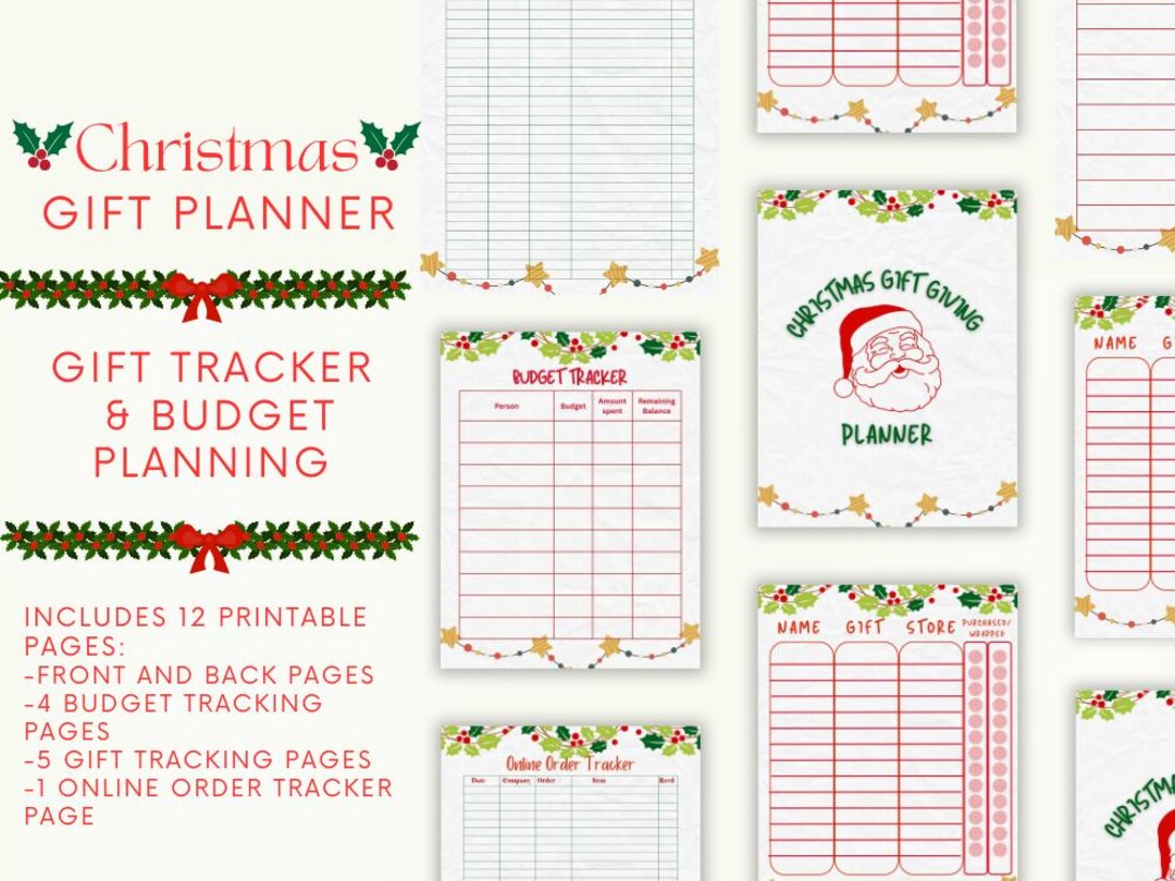 Christmas Gift Giving Planner Printable – Holiday Budget Planner, Gift ...