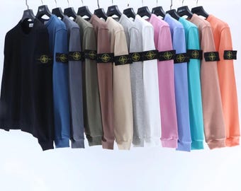 2026 Felpa da uomo e da donna, 100% cotone, girocollo con toppa a forma di bussola, unisex NUOVA