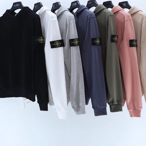 Hoodie „2026“ für Damen und Herren, mit Kompass-Logo-Aufnäher, 100 % Baumwolle, Vintage-Hoodie, Unisex, NEU