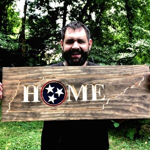 Houten bord Tennessee HOME met Tristar - Nashville, Music City