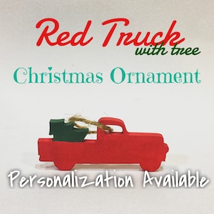 Personalized Red Farm Truck with Tree, Christmas Ornament!, vintage red truck, Custom, farm truck decor, farm life