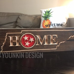 Houten bord Tennessee HOME: Tristar-muurdecoratie