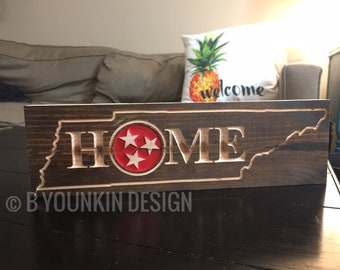 Tennessee HOME Wooden Sign: Tristar Wall Decor