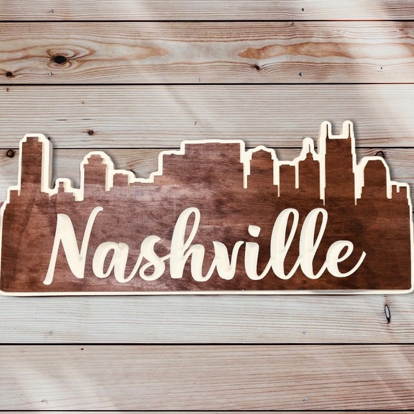 Nashville Skyline Wall Art Etsy