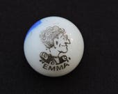 Vintage c.1920 39 s Peltier Comic Marble quot Emma quot - White and Royal Blue 11 16 quot Character Marble