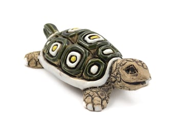 Vintage Artesania Rinconada Turtle Figurine - #34 - Uruguay Animal - Hand Crafted Ceramic - Retired Design
