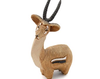 Vintage Artesania Rinconada Antelope Figurine - #74 - Uruguay Animal - Hand Crafted Ceramic - Retired Design