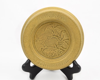 Vintage Cucina Fruits & Passion Stoneware Kitchen and Home Soap Dish - Soap Bottle Holder - New Old Stock Never Used