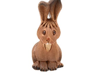 Vintage Artesania Rinconada Wild Rabbit Figurine - #100 - Uruguay Animal - Hand Crafted Ceramic - Retired Design