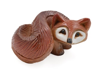 Vintage Artesania Rinconada Red Fox Figurine - #76 - Uruguay Animal - Hand Crafted Ceramic - Retired Design