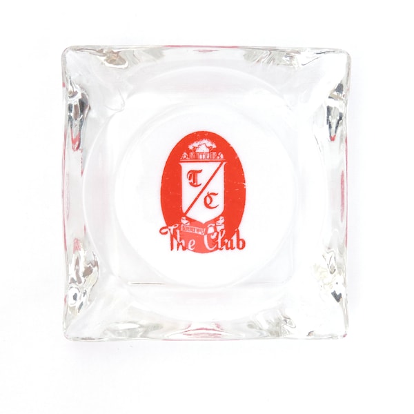 Vintage 1940's 1950's The Club T/C Beverly Hills, California Glass Ashtray - Vintage Advertising