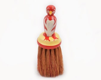 Vintage Red Penguin Household Brush - 1940s Clothing Brush - Decorative Natural Bristle Whisk Broom - Collectible Brushes