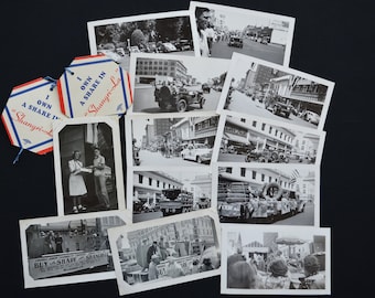 Lot of 25 Vintage 1942 Fresno County California Armistice Day Parade and Victory Auction Photographs - Original Black & White Snapshots