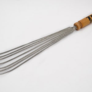 Vintage Tik Wheat Paste Whisk - Early 1940's - Wallpaper Paste Whisk Wood Handle with Metal Mixing Head Advertising Clark Stek-O Corporation