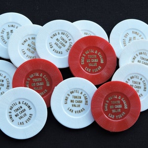 Lot of 13 Vintage King 8 Hotel and Casino Plastic Chips Tokens - Las Vegas, Nevada - No Cash Value Token Chips